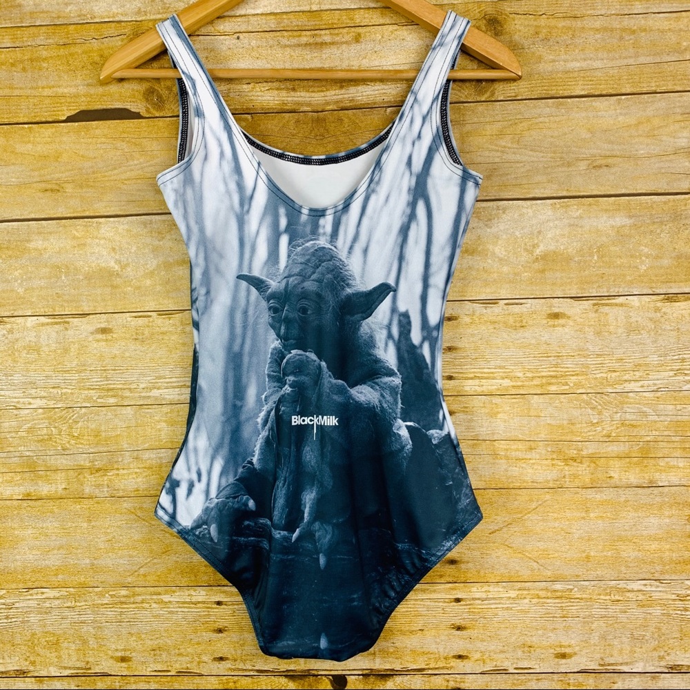 Blackmilk Yoda One Piece Bathingsuit Greyscale S - Picture 2 of 4